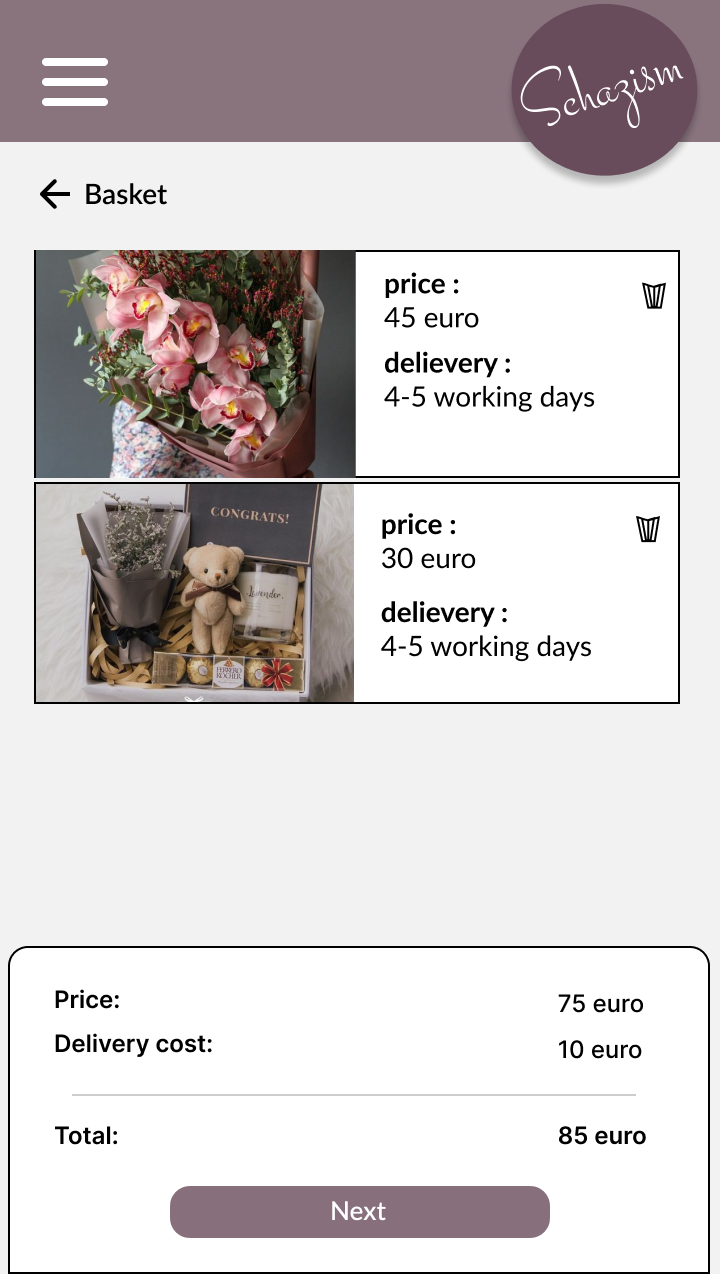App screen - Confirmation