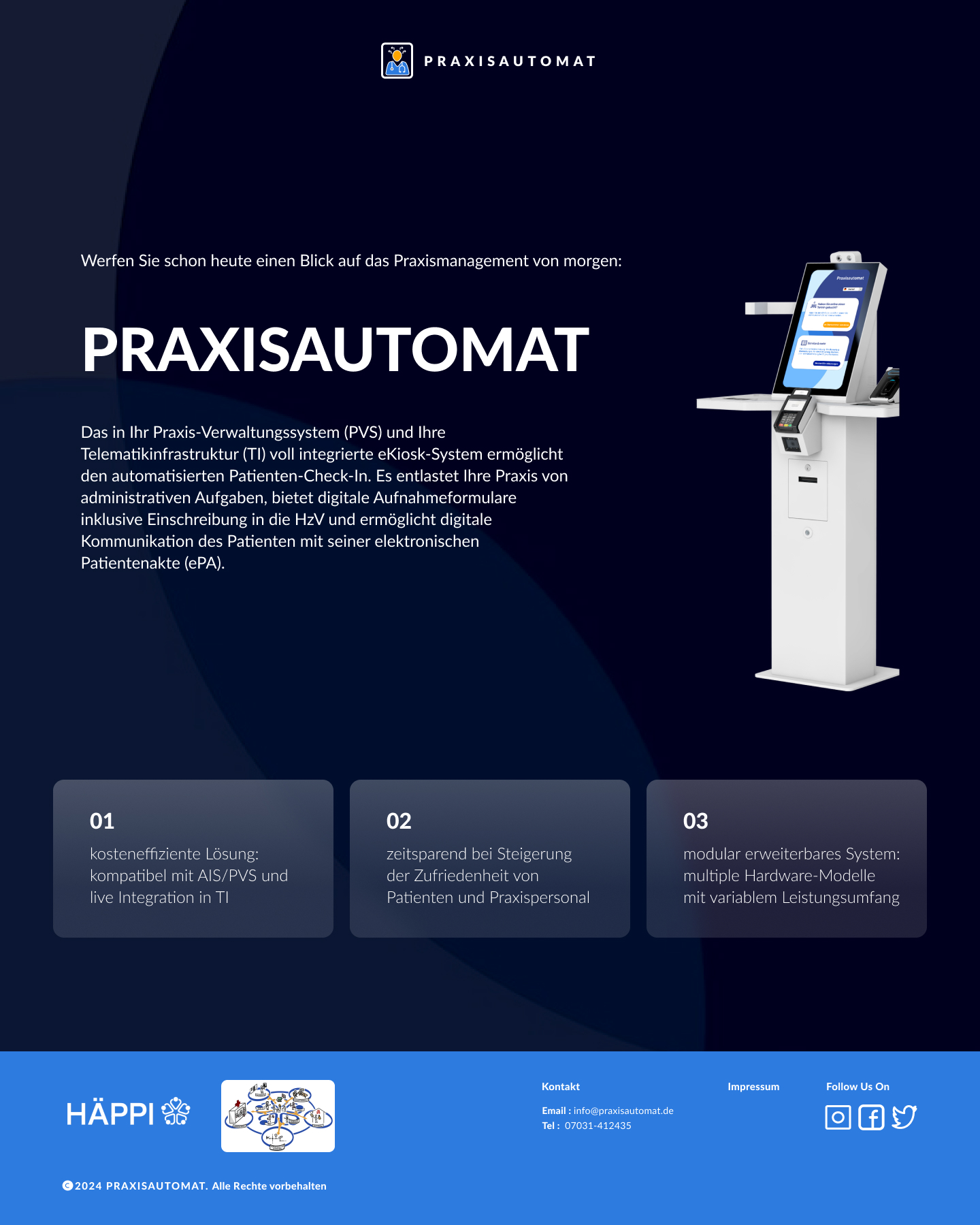 Praxisautomat website desktop